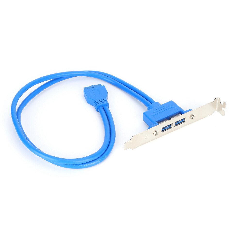Usb 3.0 Expansion Cable With 19-Pin Header, Dual External Ports And Rear Bracket For Enhanced Connectivity And Fast Data Transmission 9432746022991