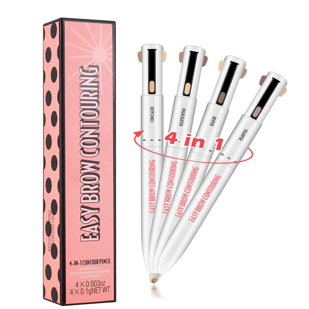 4in1 Brow Contour and Highlight Pen Waterproof LongLasting Eyebrow Pencil Shade 2
