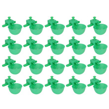 Easy To Use Poultry Drinker Cups, Chicken Drinking System With Automatic Feeder Practical Durable Material Simple Installation Green Plastic
