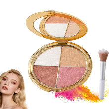 Makeup Palette with Highlighter, Multiuse Face Eye Contour Kit, Shimmer Matte Shades and Brush