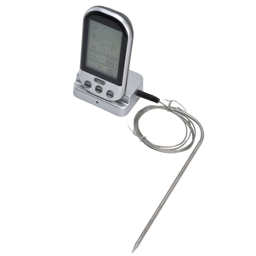 Programmable Alarm Thermometer with Countdown Timer, Digital Kitchen Thermometer Featuring Wireless Dual Probe and Backlit LCD Screen, Smart Cooking 1