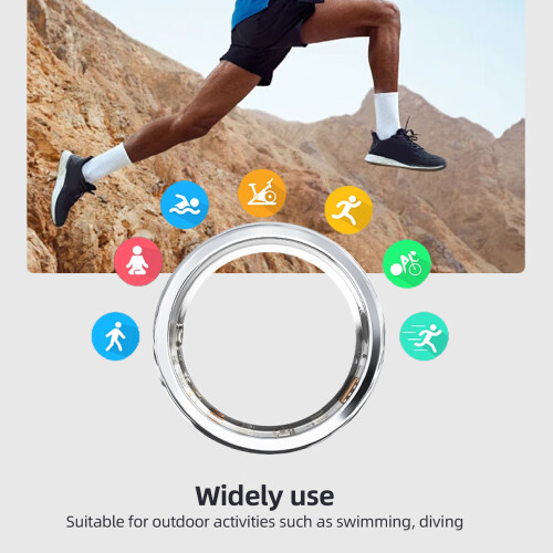 Smart Ring Bluetooth Waterproof IP68 Step Counter Fitness Tracker Silver 8 1