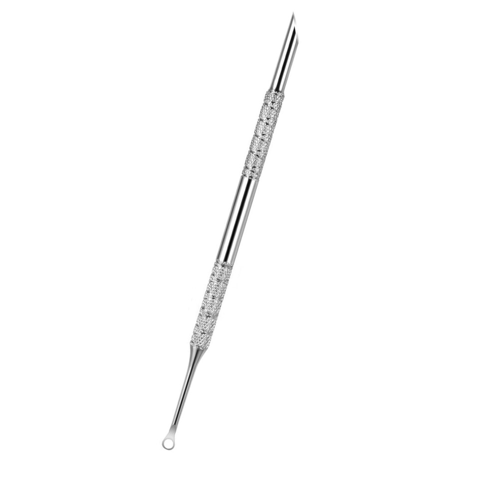 Stainless Steel Cuticle Pusher and Remover with Ergonomic NonSlip Grip for Home and Salon Use