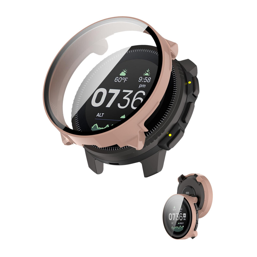 Case With Builtin 9H Glass Screen Protector, Hard Pc Cover, For Suunto Vertical 2 Pink 9113335772625