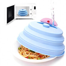 Microwave Splatter Cover and Steamer Lid, Collapsible Silicone, BPA , Fits 12 Inch Plates