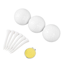 Premium Golfball-Set mit 3 Bällen, 54 mm & Metall-Hutclip