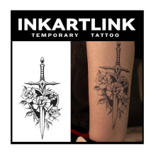 Extra Large Semi Permanent Tattoos Waterproof Realistic Flower Design for Adults Lasts 12 Weeks