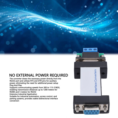 Convertidor RS232 a RS485 medio dúplex DB9 1200m 2