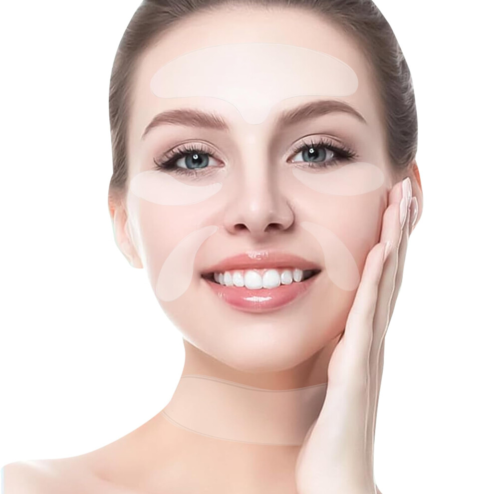 Anti Wrinkle Patches Reusable Silicone Gel Face Patches for Forehead Eyes Mouth Neck 6pcs