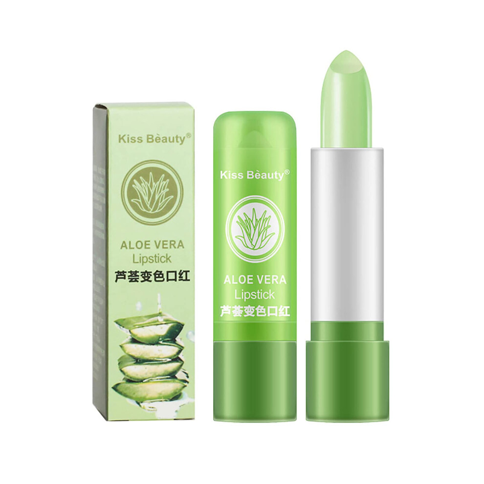 Temperature Color Changing Lip Balm Aloe Moisturizing Lipstick Long Lasting Natural Pink Shine Green