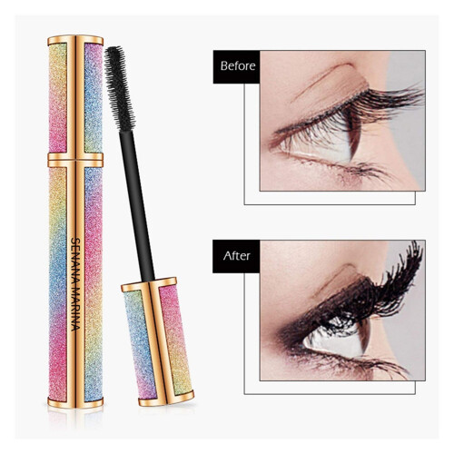 4D Waterproof Lengthening Mascara with Curl Hold and Volume Boost, Black, 1pc 2