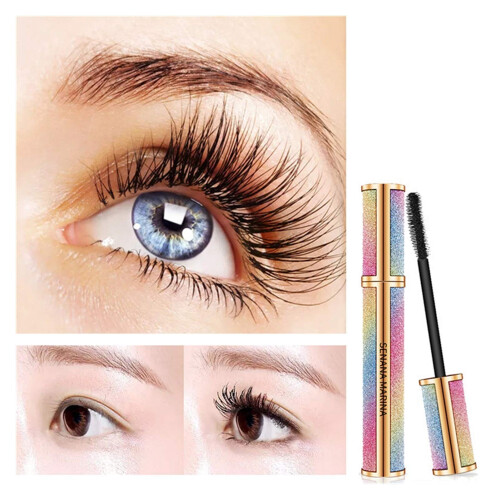 4D Waterproof Lengthening Mascara with Curl Hold and Volume Boost, Black, 1pc 1