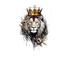 Lion Realistic Waterproof Temporary Tattoo Sticker for Adults, LongLasting and SkinSafe