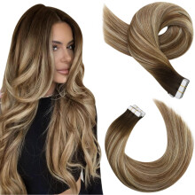 24 Inch Seamless Tape in Remy Human Hair Extensions Bundle with Silky Straight Tangle Texture