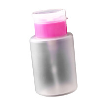 Nail Polish Remover Dispenser with Spill Pressdown Lid, Durable Plastic Makeup Pump Bottle