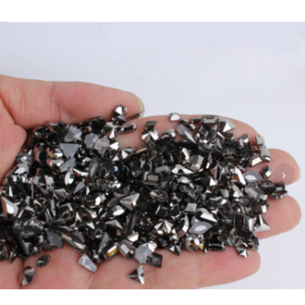 Purple Mixed Shape Nail Art Rhinestones Aurora And Flatback Gems Set 100Pcs Decoration Stones