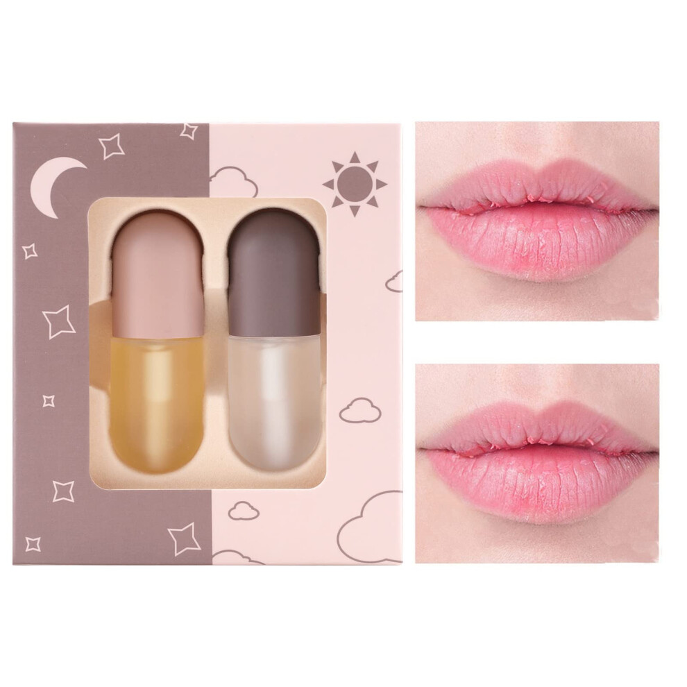 Lip Plumper Set with Serum, Moisturizing Plumping Lip Gloss for Fuller Lips and Fine Line Smoothing