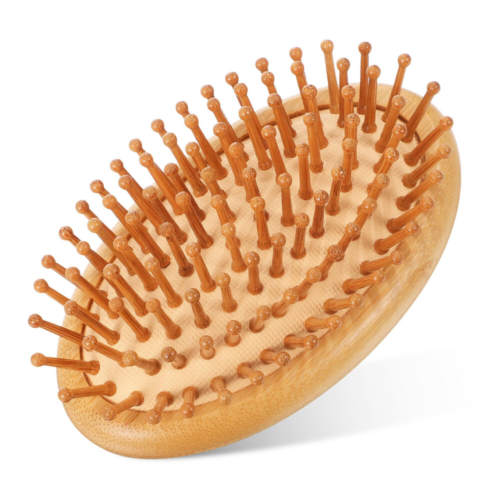 Detangling Hair Brush with Natural Bamboo Bristles for Effortless Knot Removal and Scalp Massage
