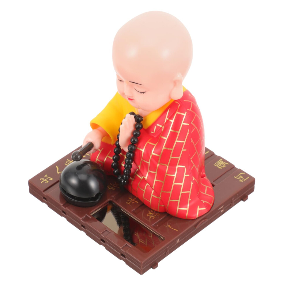 Solar Powered Shaking Head Buddha Monk Figurine Dashboard Car Decor Chinese Bobblehead Statue 9113335755314