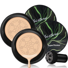 Air Cushion CC Cream Set of 2 with Mushroom Head Foundation, Natural Glow Coverage and Pore Minimizing