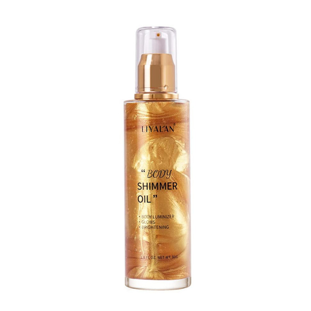 Body Highlighter Gold Shimmering Body Oil Waterproof Glow for Face and Body Radiance Illuminator #02