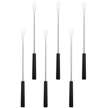 6Pcs Stainless Steel Fondue Forks Set with Ergonomic NonSlip Handles for Chocolate Cheese Fruit Party