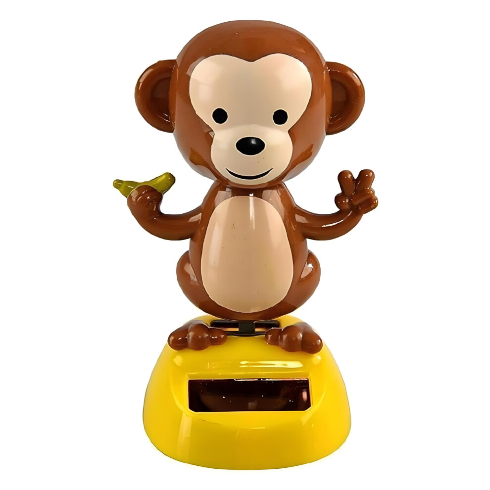 Solar Powered Dancing Monkey Dashboard Ornament With Bobblehead Motion For Car And Home Decor 9113335755673