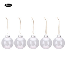 DIY Ornaments Transparent Clear Glass Ornaments Fillable Glass Ornaments For Crafts Sturdy Shatterproof Pre Strung Hanging Cord Party Decorations
