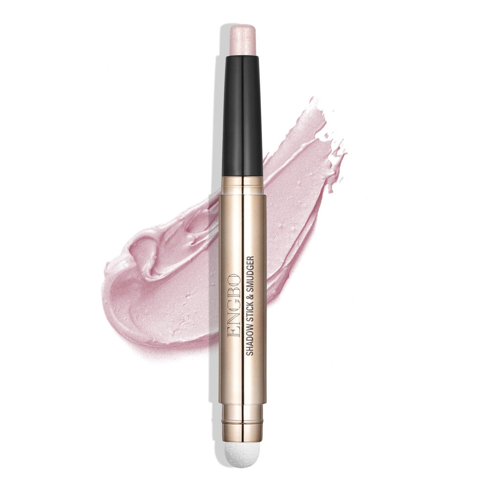Double Ended Shimmer Eyeshadow Stick with Cream Pencil and Sponge Applicator Rose Gold Long Lasting
