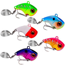 Strong Treble Hook Fishing Lures Tail Spinners Metal Shad Lure Blade Baits, Long Cast Bait for Saltwater Freshwater, VIB Fishing Spoons with Spinner