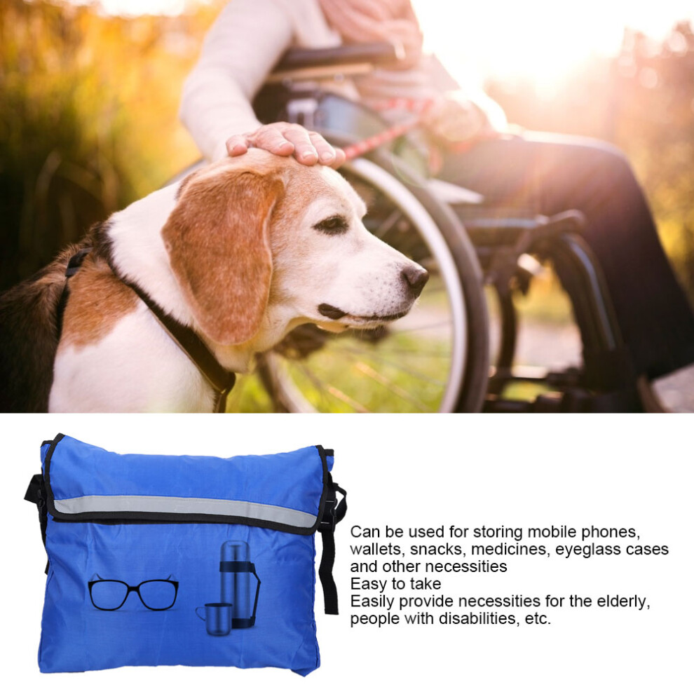 Wheelchair Accessories Waterproof Storage Bag Hanging Blue for Mobility