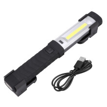 Lampada da lavoro ad angolo regolabile con base magnetica, torcia ricaricabile con 7 modalità di illuminazione e alimentazione di emergenza per