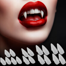 Vampire Fangs Multiple Size Options Realistic Horror Look Reusable Teeth for Halloween Cosplay