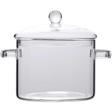 Glass Saucepan 3000ml HeatResistant Borosilicate Glass Cooking Pot with Lid for Stovetop Soup