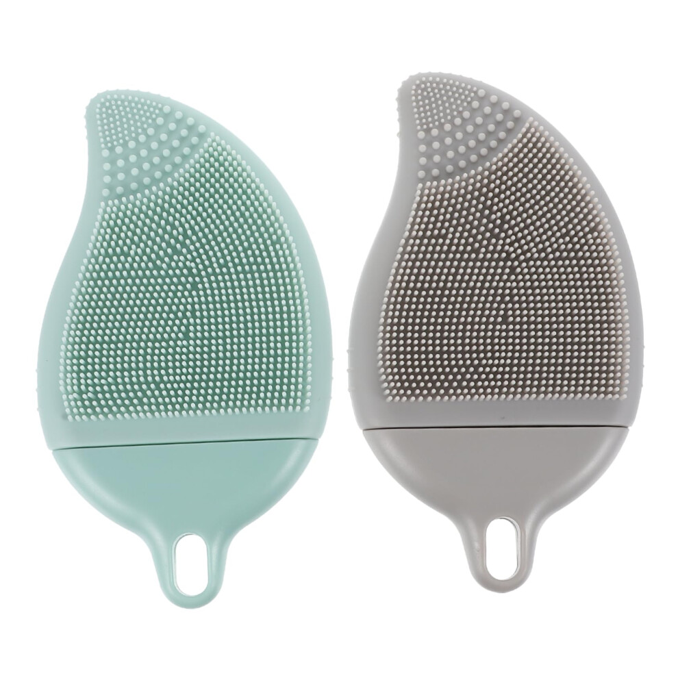 Silicone Scalp Massage and Facial Cleansing Brush Set with Hanging Hole for Hair and Body