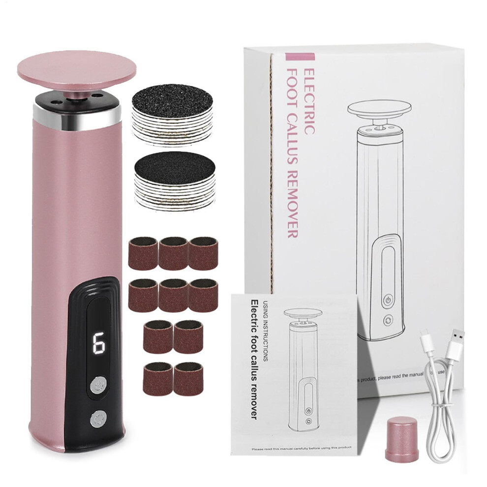 Electric Foot Callus Remover with 6 Speed Adjustment, Rechargeable Professional Pedicure Tool for Smooth Feet and Hands