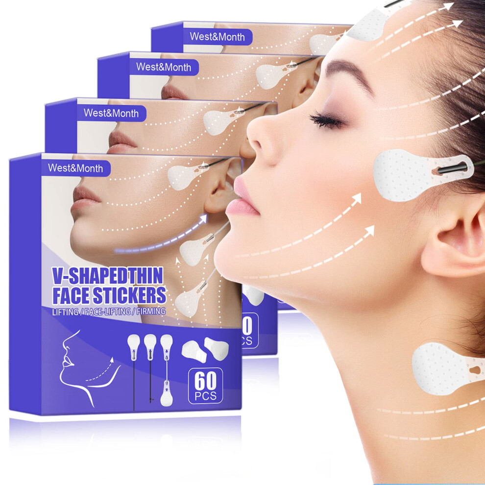 Face Lift Tape 60Pcs Set Invisible Waterproof Facial Lifting For Instant Jawline And Double Chin 9174973562306