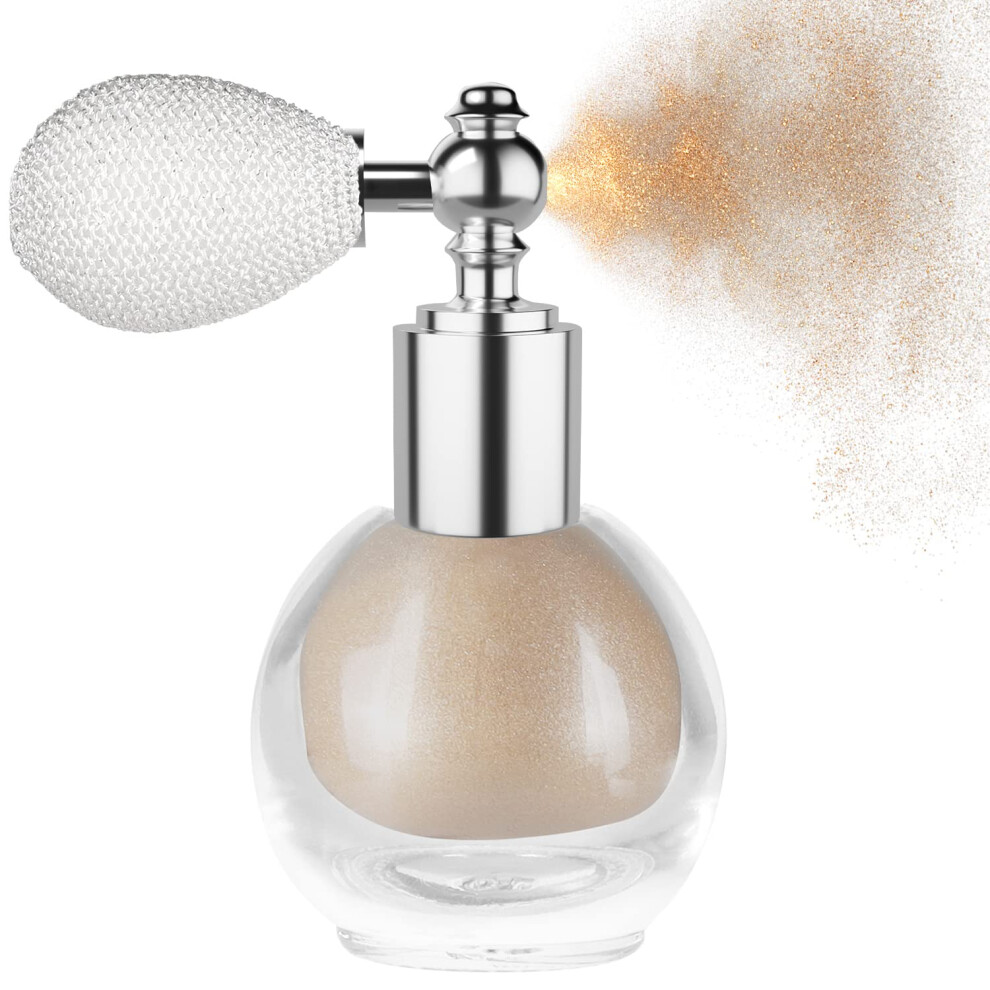 Gold Champagne Highlighter Spray With Buildable Shimmer Glow For Face Body And Hair