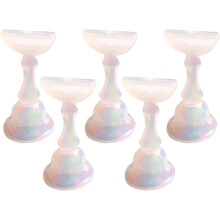 5Pcs Acrylic Nail Display Stand with Magnetic Lock Base, Rainbow Nail Tip Holder for Salon Use