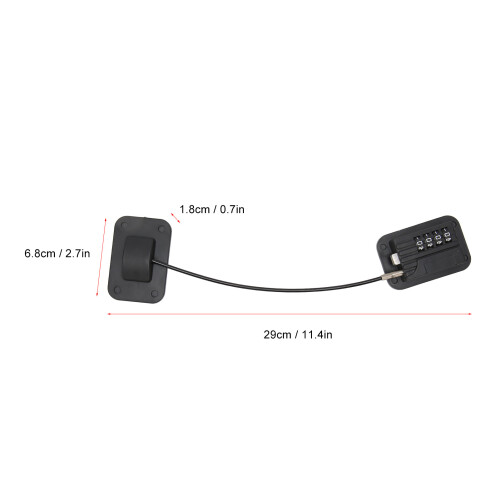 Refrigerator Lock with Combination Keyless Secure Plastic Stainless Steel 29x6.8x1.8cm 1