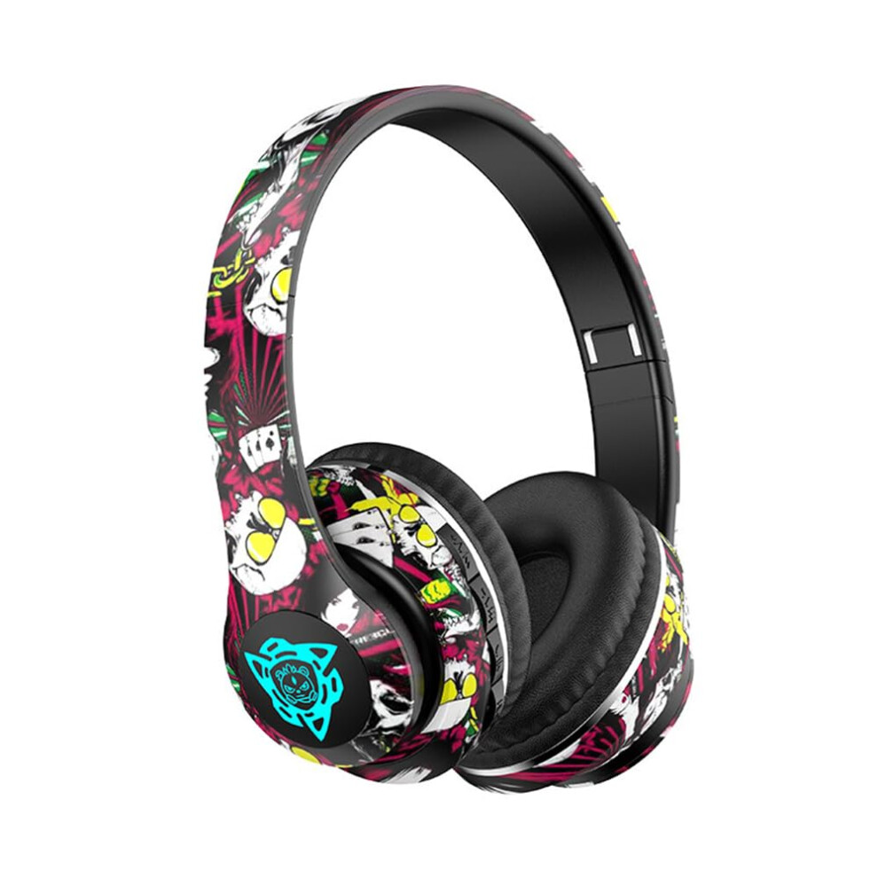 Wireless Bluetooth 5.0 Overear Headphones With Mic, Hifi Stereo Sound, 30H Playtime, Graffiti Design 9113335775077