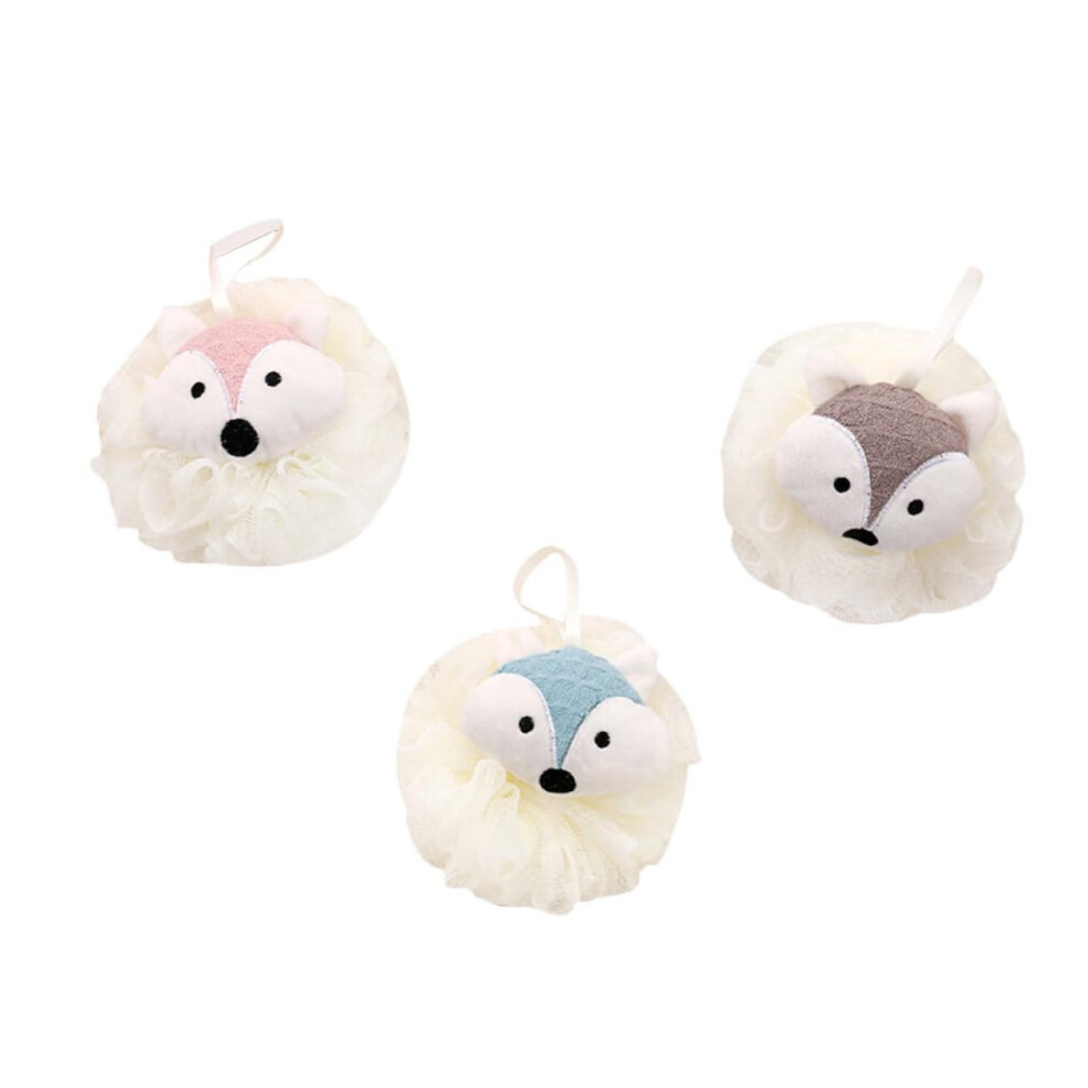 Soft Mesh Bath Sponge Set 3pcs  Gentle Exfoliating Shower Loofah with Cartoon Fun Design for Women