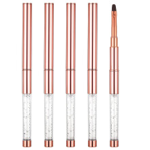 5 Pcs Nail Art Brush Set with Rhinestone Handle, UV Gel Brushes for Extensions and Precision Design