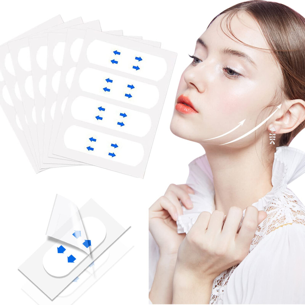 Face Lift Tape 40pcs Invisible Waterproof Elastic Patches for Instant Face Neck Lift and Double Chin Reduction
