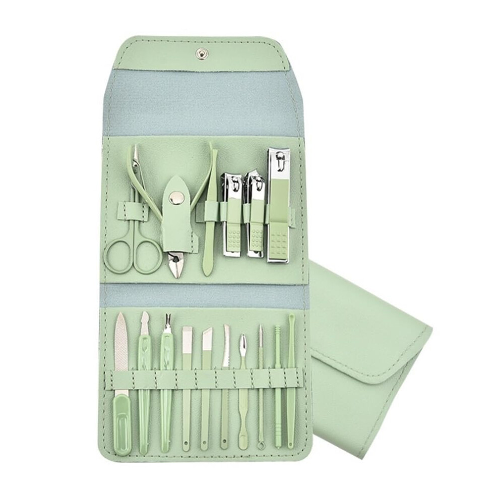Manicure and Pedicure Set 16 Piece Professional Stainless Steel Nail Clippers Kit with Travel Case