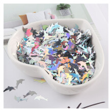Nail Art Sequins Ultrathin Laser Silver Dolphin Glitter 5x9mm Flat PET for Manicure Crafts 10g