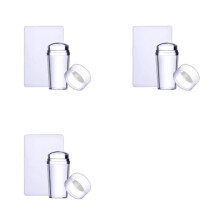 Clear Nail Art Stamper Kit with Scraper, Soft Jelly Silicone, Replaceable Heads, Precision Design