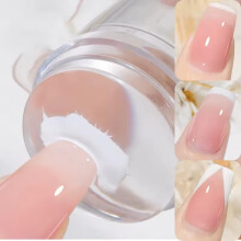 French Tip Nail Stamper Kit 2PCS Clear Silicone Easy Clean for DIY Gel Polish and French Manicure