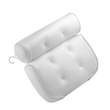 Bath Pillow with Suction Cups, Ergonomic Bathtub Pillow for Neck and Head Support, Spa Cushion