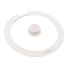 Silicone Pot Lid with Glass Cover, Universal Fit, HeatResistant AntiScald Edge, White M